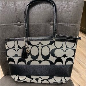 Coach Signature Stripe Tote